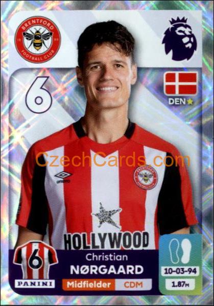 Christian Nørgaard 2024 Panini EPL sticker shiny #120