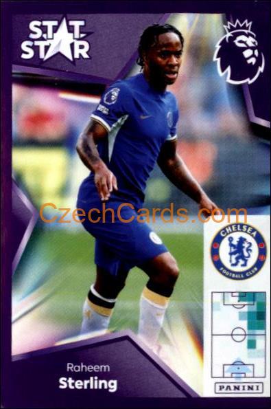 Raheem Sterling (Stat Stars) 2024 Panini EPL sticker #225