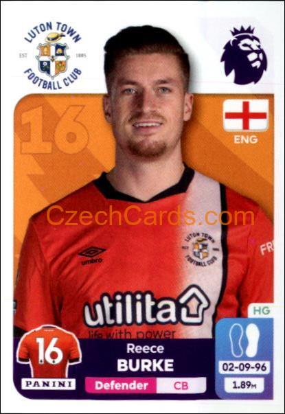 Reece Burke 2024 Panini EPL sticker #384