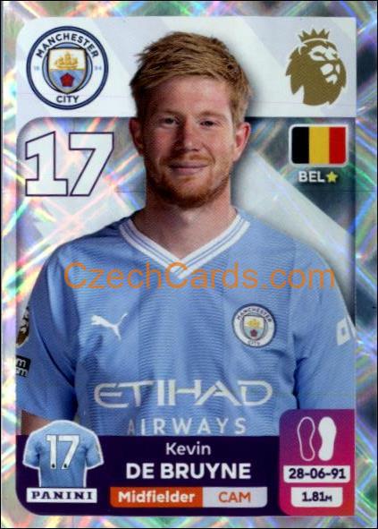 Kevin De Bruyne 2024 Panini EPL sticker shiny #421
