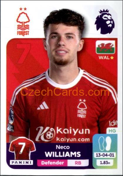 Neco Williams 2024 Panini EPL sticker #497