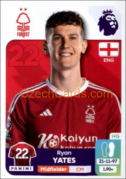 Ryan Yates 2024 Panini EPL sticker #508