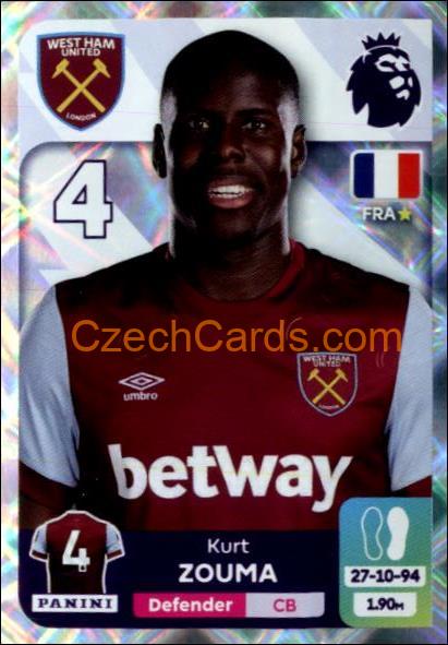 Kurt Zouma 2024 Panini EPL sticker shiny #583