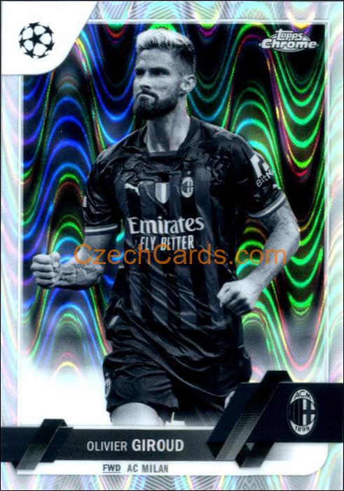 Olivier Giroud 2022/23 Topps Chrome Club Competitions #79 Black and White