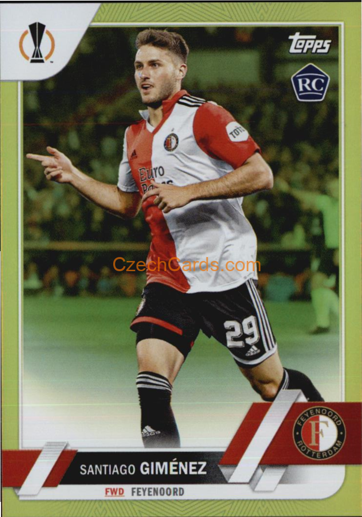 Santiago Gimenez 2022/23 Topps Club Competitions Yellow xx/299 #153 RC