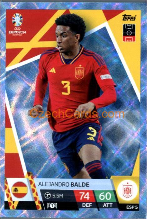 Alejandro Balde 2024 EURO Match Attax Crystal Parallel #ESP5