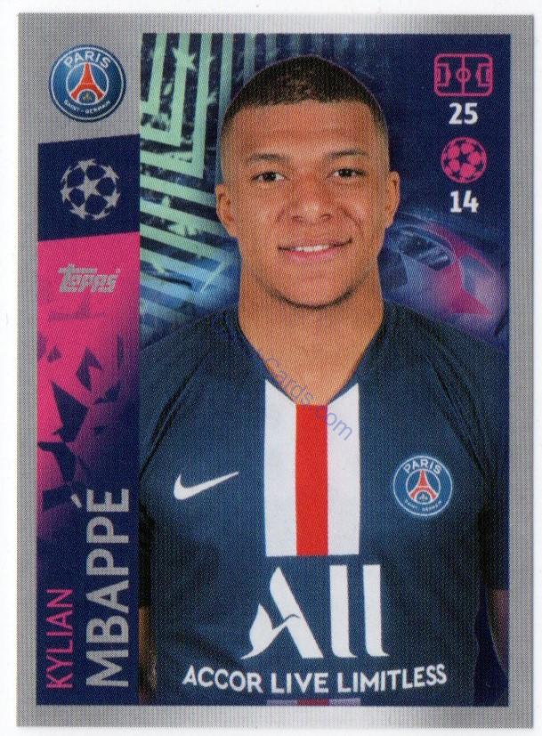Kylian Mbappé 2019/20 Topps sticker #382