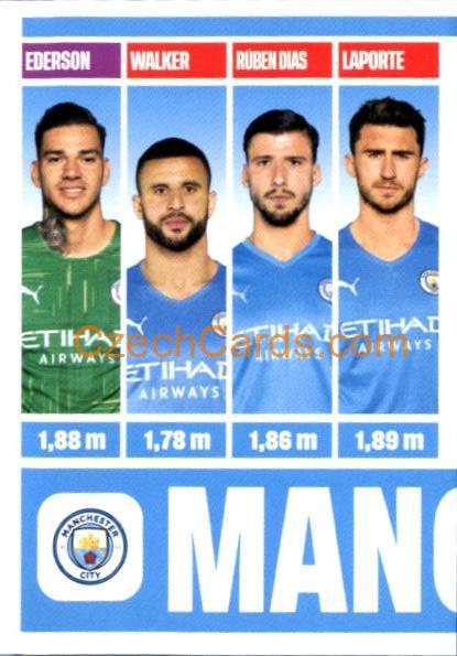 Team photo Manchester City 1/3 2022 Panini Top Class Sticker #66