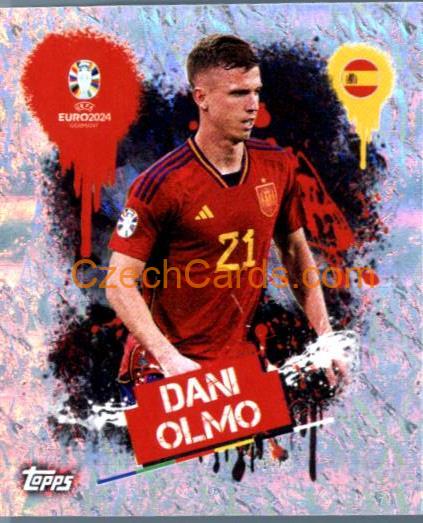 Dani Olmo 2024 Topps UEFA Euro sticker foil #ESP3