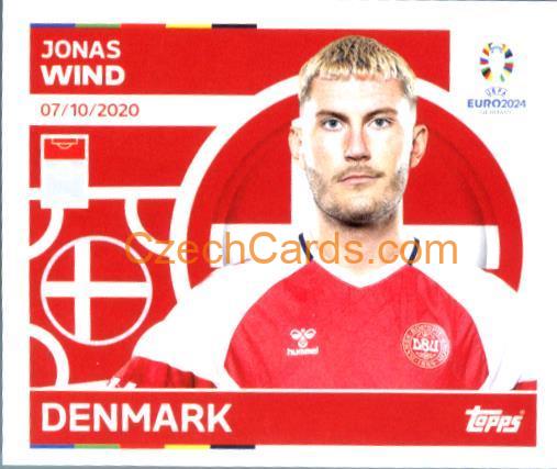 Jonas Wind 2024 Topps UEFA Euro sticker #DEN18