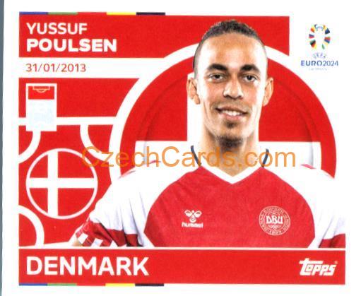 Yussuf Poulsen 2024 Topps UEFA Euro sticker #DEN20