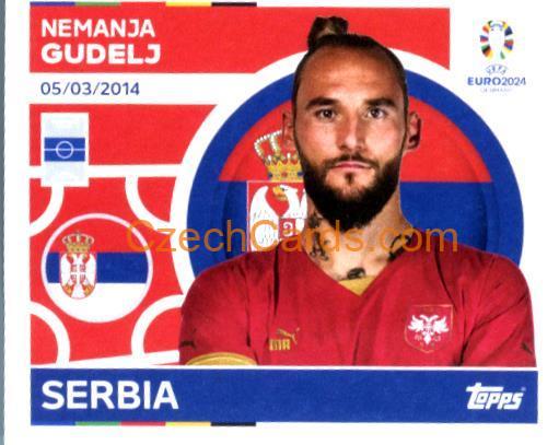 Nemanja Gudelj 2024 Topps UEFA Euro sticker #SRB12