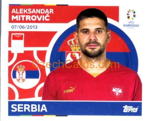 Aleksandar Mitrović 2024 Topps UEFA Euro sticker #SRB20