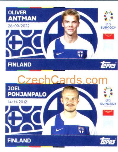 Oliver Antman / Joel Pohjanpalo 2024 Topps UEFA Euro sticker #FIN12-13
