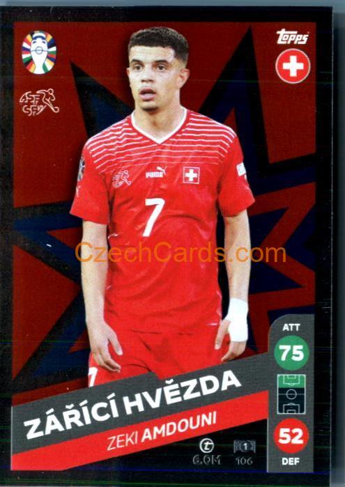 Zeki Amdouni 2024 Topps Match Attax EURO LIDL Czech edition foil #106