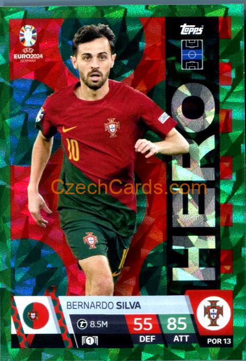 Bernardo Silva 2024 EURO Match Attax Green Parallel #POR13