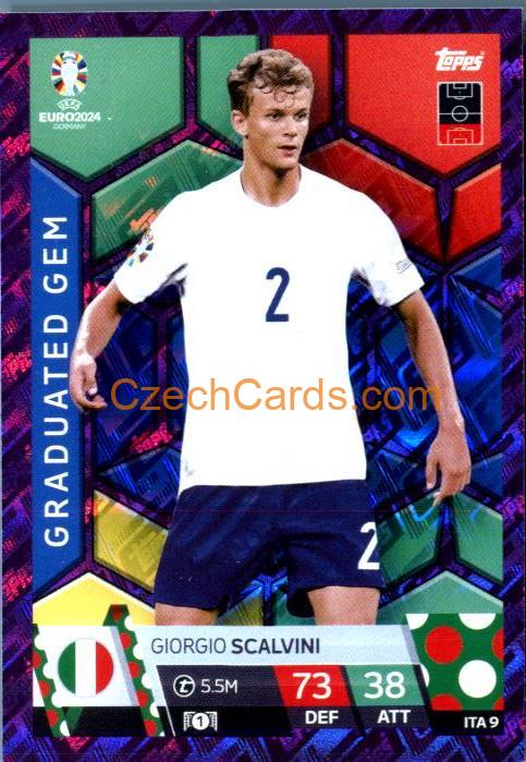 Giorgio Scalvini 2024 EURO Match Attax Graduated Gem Purple parallel #ITA9