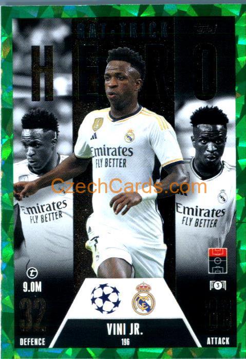 Vini Jr. 2023/24 Topps Match Attax Extra Hat-Trick Hero green parallel #196