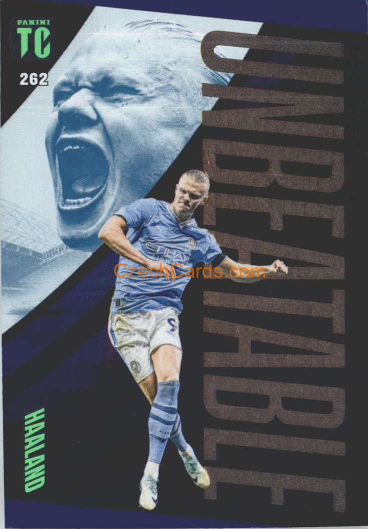 Erling Haaland 2024 Panini Top Class Unbeatable blue parallel #262