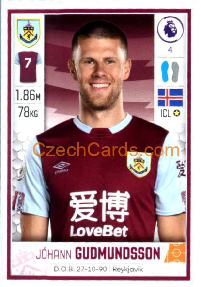 Jóhann Gudmundsson 2020 Panini Football Premier League sticker #151