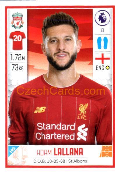 Adam Lallana 2020 Panini Football Premier League sticker #300
