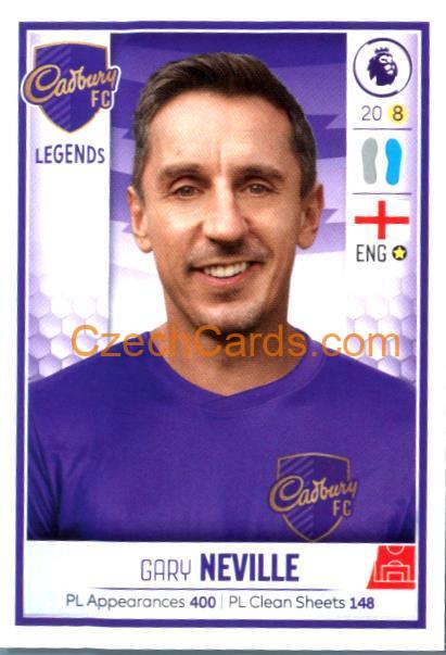 Gary Neville 2020 Panini Football Premier League sticker Legends #333