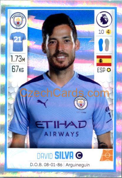 David Silva 2020 Panini Football Premier League sticker metal #362