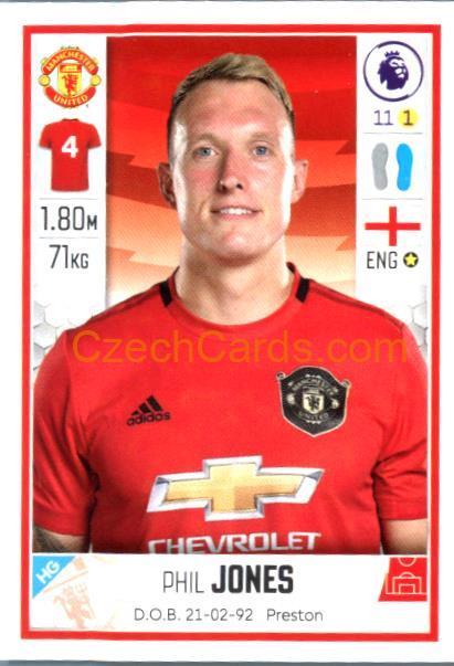 Phil Jones 2020 Panini Football Premier League sticker #381