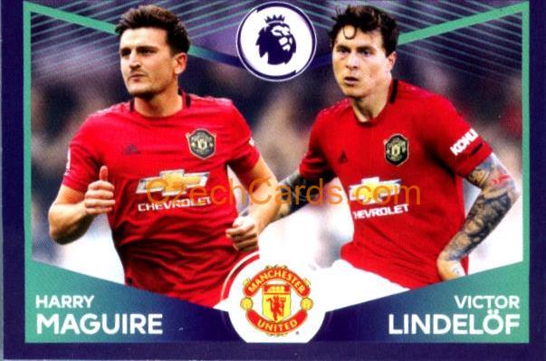 Harry Maguire / Victor Lindelöf (Power Pair) 2020 Panini Football Premier League sticker #403