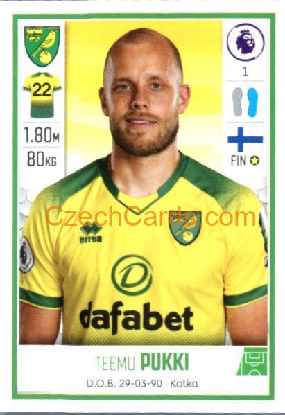 Teemu Pukki 2020 Panini Football Premier League sticker #455