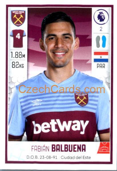 Fabián Balbuena 2020 Panini Football Premier League sticker #584