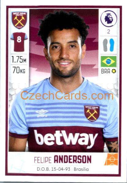 Felipe Anderson 2020 Panini Football Premier League sticker #590