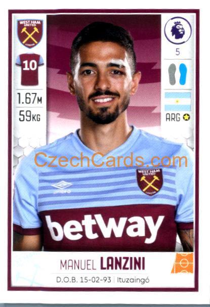 Manuel Lanzini 2020 Panini Football Premier League sticker #591