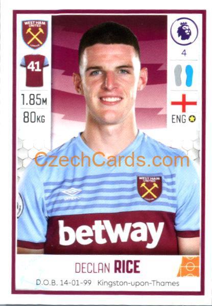 Declan Rice 2020 Panini Football Premier League sticker #598