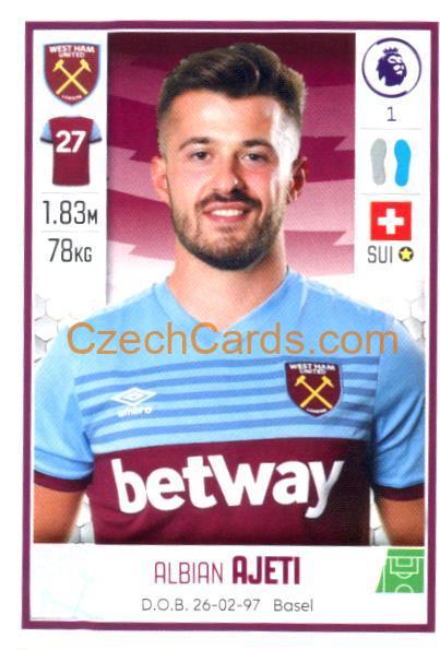 Albian Ajeti 2020 Panini Football Premier League sticker #601
