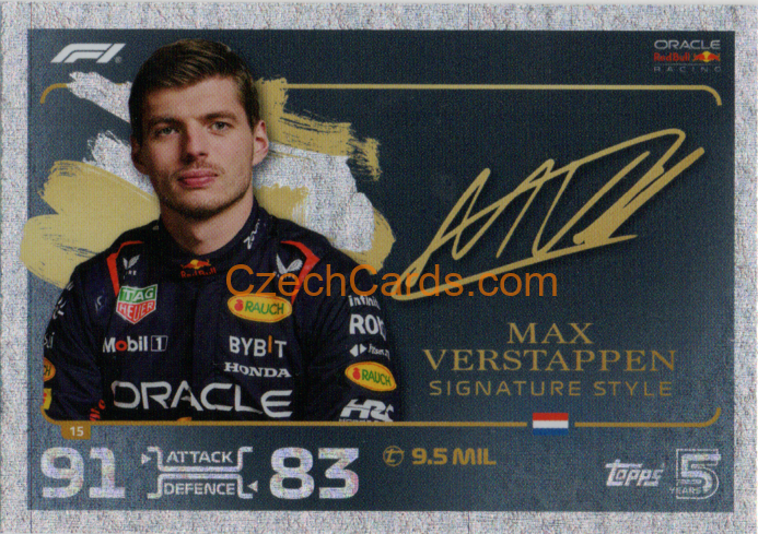 Max Verstappen 2024 Topps Turbo Attax Signature Style #15