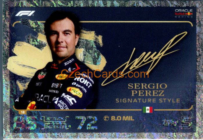 Sergio Perez 2024 Topps Turbo Attax Signature Style #18