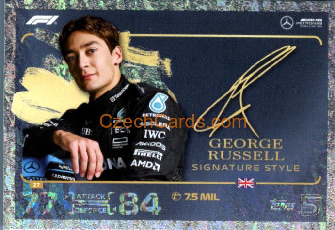 George Russell 2024 Topps Turbo Attax Signature Style #27