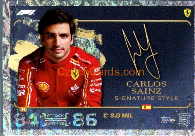 Carlos Sainz 2024 Topps Turbo Attax Signature Style #36
