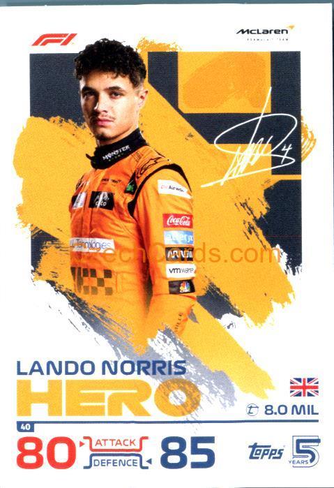 Lando Norris 2024 Topps Turbo Attax #40