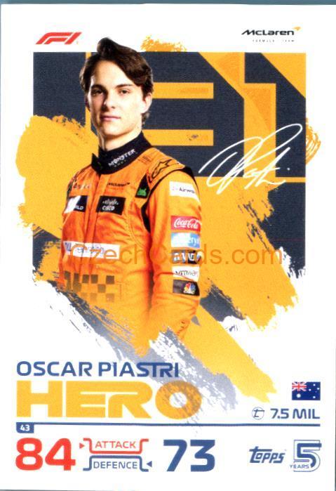 Oscar Piastri 2024 Topps Turbo Attax #43