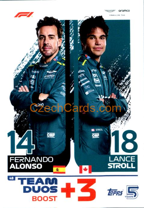 Team Duo Alonso / Stroll 2024 Topps Turbo Attax #48