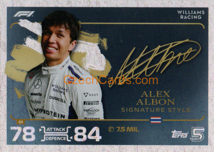 Alex Albon 2024 Topps Turbo Attax Signature Style #69