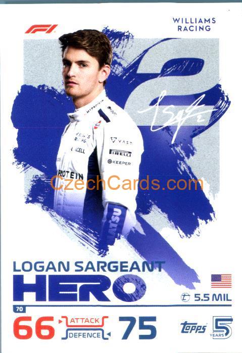 Logan Sargeant 2024 Topps Turbo Attax #70