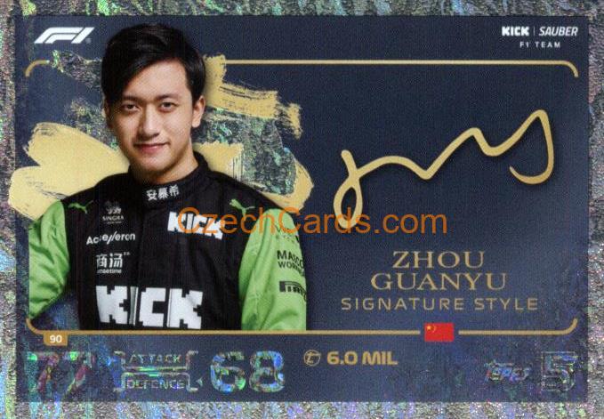 Zhou Guanyu 2024 Topps Turbo Attax Signature Style #90