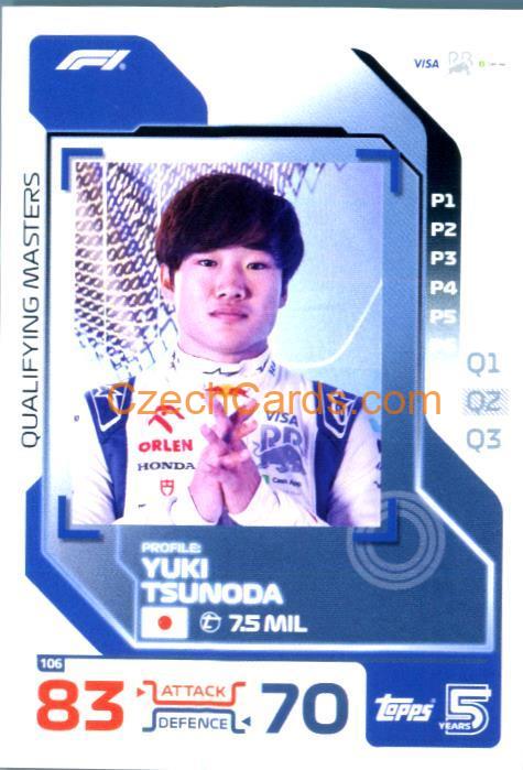 Yuki Tsunoda Qualifying Master 2024 Topps Turbo Attax #106