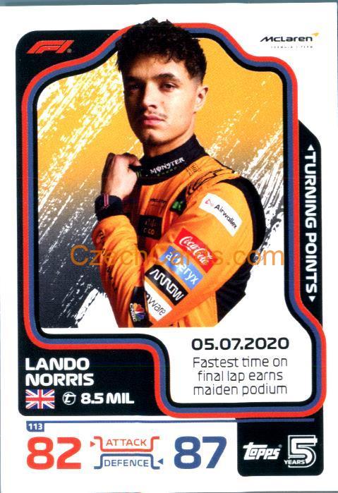 Lando Norris Turning Point 2024 Topps Turbo Attax #113