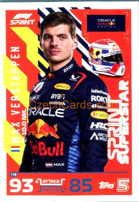 Max Verstappen Sprint Superstar 2024 Topps Turbo Attax #118
