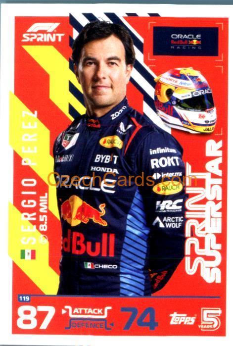Sergio Perez Sprint Superstar 2024 Topps Turbo Attax #119