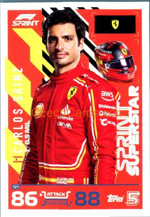 Carlos Sainz Sprint Superstar 2024 Topps Turbo Attax #121